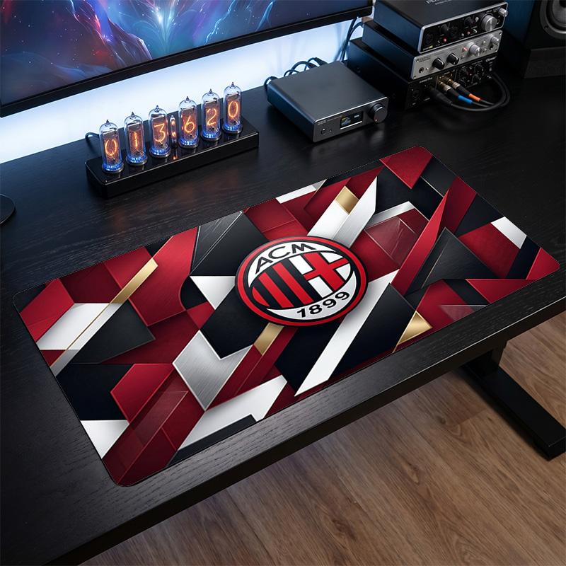 Большой коврик для мыши с принтом AC Milan, нескользящий мягкий резиновый игровой коврик для стола, декор для офисного ноутбука компьютера