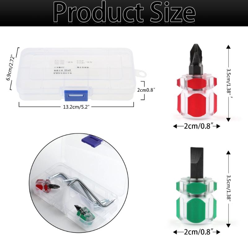 5Pcs Mini Stubby Screwdrivers with ZType Offset Screwdrivers Slotted Cross Double Head Mini Sewing Machine Screwdrivers