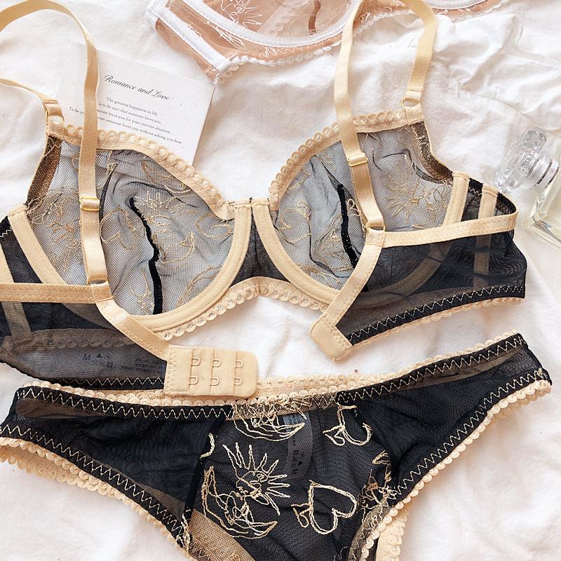 1 Set/Seamless Women Underwear Set Sexy Push Up Bra Ice Silk Breathable Wireless Detachable Padding Bras Backless Cross Lingerie