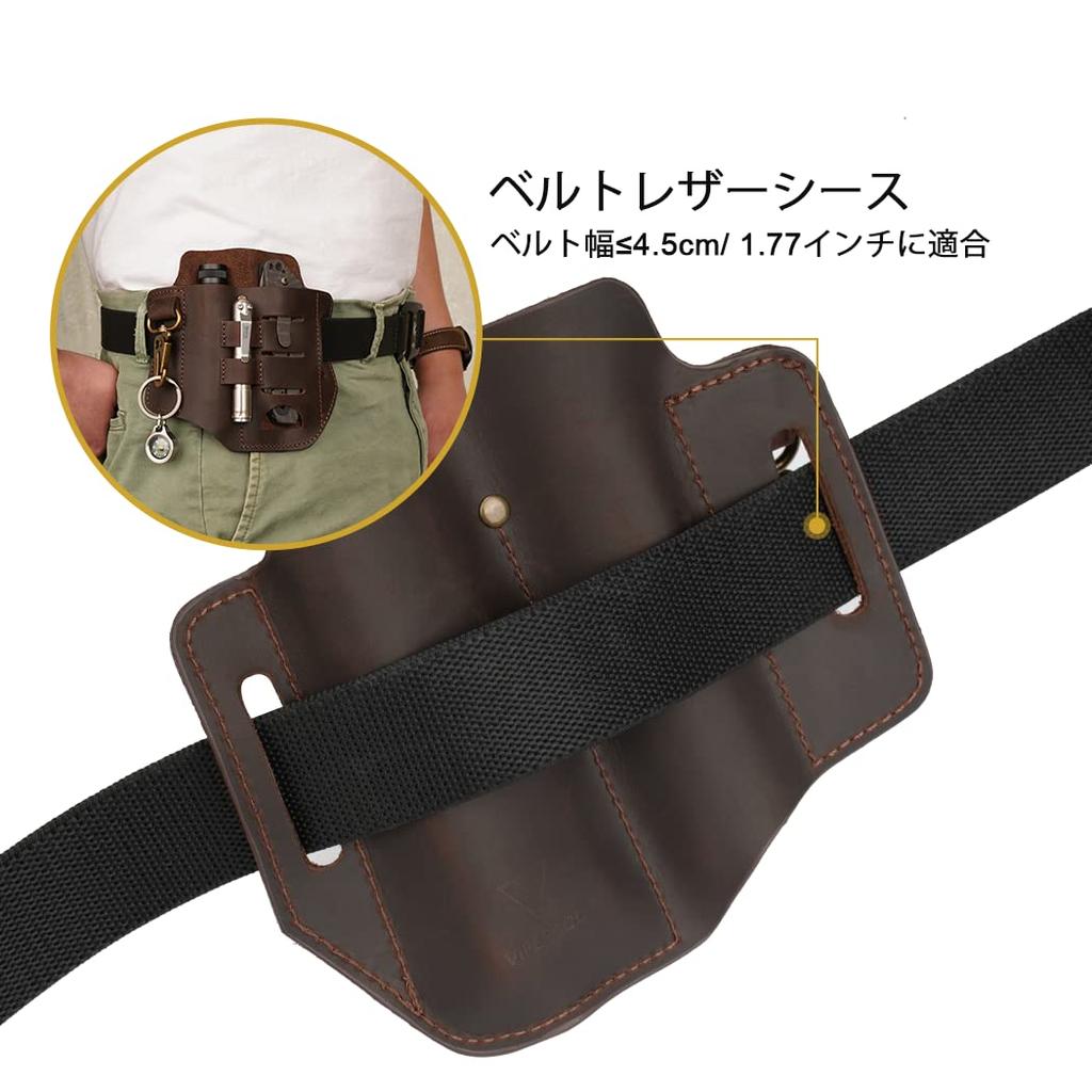 VIPERADE PJ13 Plus Sheath for EDC Pocket Organizer for EDC Sheath with Key Flashlight Pen Leather Sheath for Leatherman Multi-Tool Belt, Men, Holder,