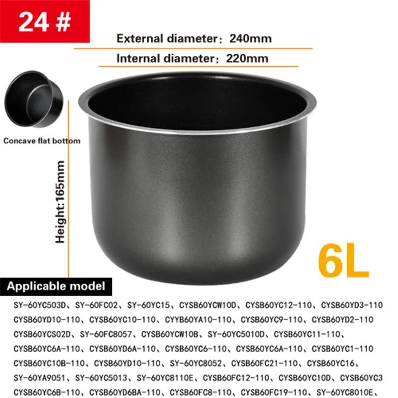 Аксессуары для внутренней кастрюли Внутренний контейнер рисоварки Антипригарная кастрюля для приготовления пищи Запасные аксессуары Кухонная еда Вкладыш для рисоварки