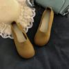 Новые ретро весенне-летние литературные одинарные туфли на плоской подошве, повседневные с неглубоким вырезом, с мягкой подошвой, для мамы