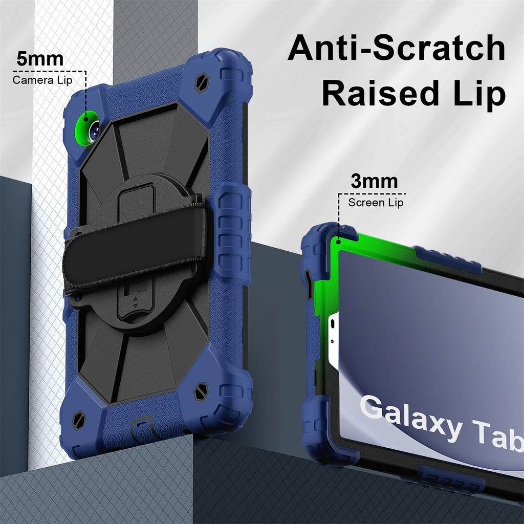 Для Samsung Galaxy Tab A9 Samsung Galaxy Tab A9+ Дизайн с плечевым ремнем Вращающаяся на 360° ручка Прочная защитная подставка Противоударный противоударный чехол