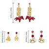 Chinese Style Red Pony Earrings Fashion Jewelry Horse Mascot Drop Earrings  Gift