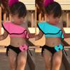 Girls' Two-Piece Off-Shoulder Ruffle Swimsuit