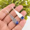 Серьги с лазуритом, ювелирные изделия из драгоценных камней ручной работы, серьги из стерлингового серебра 925 пробы, серьги с уникальным дизайном