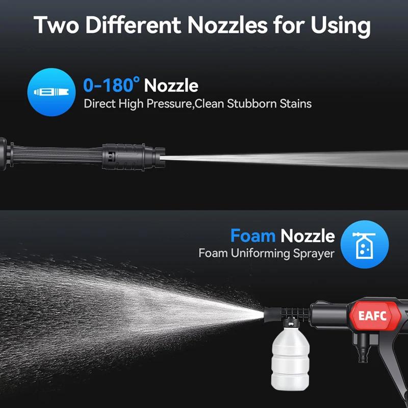 Портативный беспроводной пистолет высокого давления для мойки автомобилей, 100 бар, генератор пены, водяной пистолет для дома, сада, аксессуары для чистки автомобиля