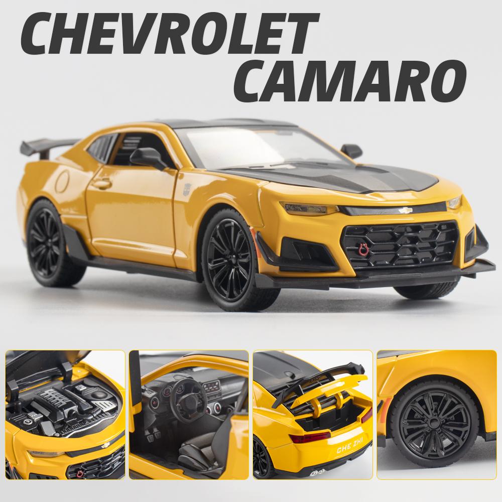 AABKB1 1:24 Chevrolet Camaro ZL1 Пони-кар Металлический сплав Литье под давлением Модель автомобиля Высокая симуляция Коллекционные предметы Звук и свет Детская игрушечная машина