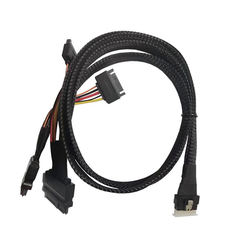 Адаптер SlimSAS 8X на 2*U.2 NVMe, кабель SFF-8654 74pin на 2*SFF-8639 68pin, линия данных SlimSAS