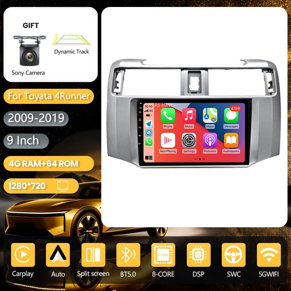 Android 16 Carplay pour Toyota 4 Runner 2014 - 2019, autoradio DVD, navigation GPS, lecteur vidéo, système multimédia auto, WIFI+4G