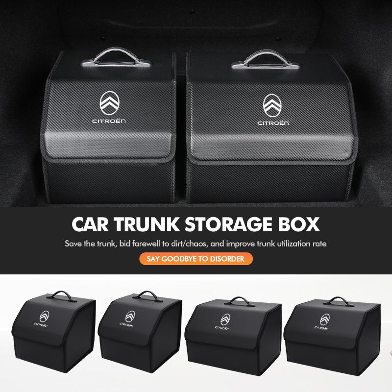 Car Trunk Storage Box Leather Luggage Storage Folding Bag For Citroen C5 C1 C2 C6 C4L DS3 DS4 DS5 C-Elysee Grand Berlingo ajo256