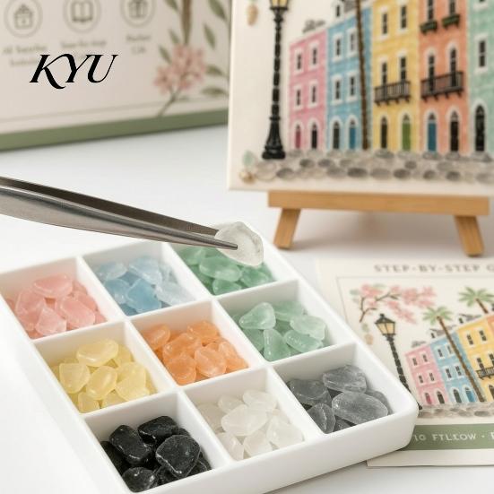 Unique Gifts for Craft Lovers American Destinations Sea Glass Art Kit, DIY Mosaic Beach Decor Making Sets Coastal Kit Adults, Handmade Gift