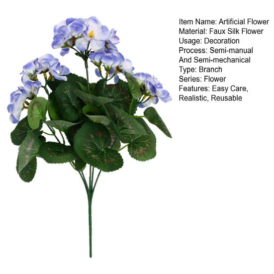 Искусственное украшение из цветов Устойчивое к УФ-лучам Реалистичная ветка искусственного шелкового цветка Декор для дома, офиса, свадебной вечеринки Искусственный цветущий декор Центральный элемент для стола