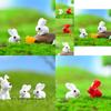 Cute Cartoon-style Red And White Rabbit Ornaments For Diy Mini Scenery Projects