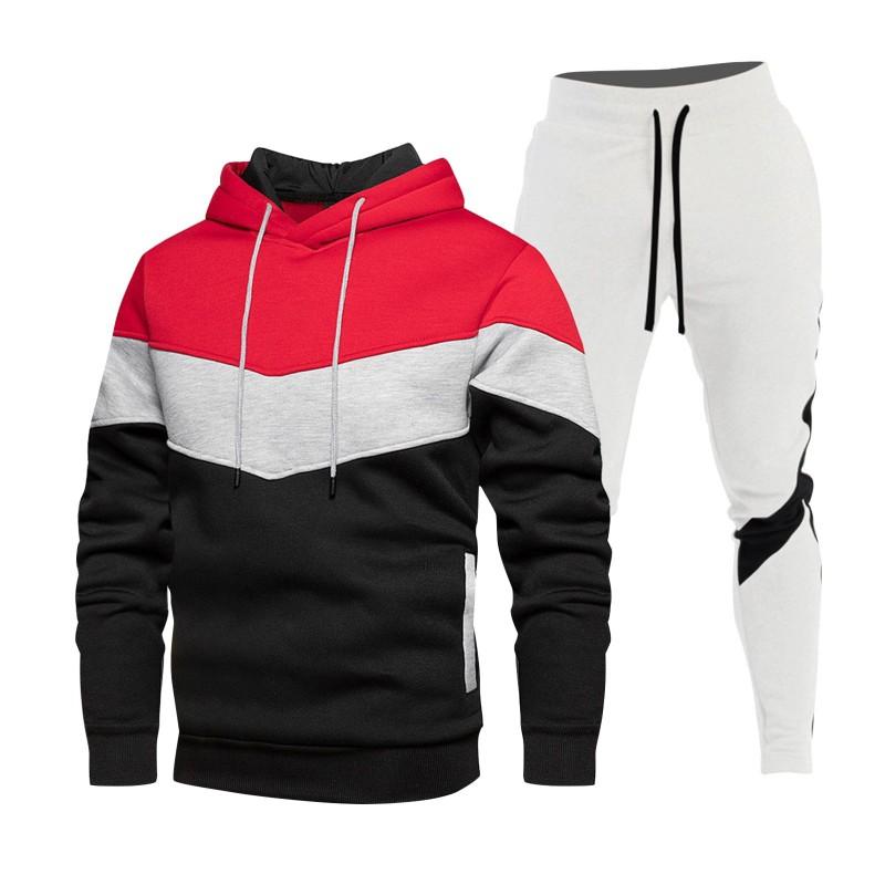 Mens Casual Sportswear Set Long Sleeve Hooded Sweatshirt Pants Outfit