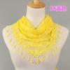 New Women Lace Monochrome Korean Triangle Scarves 140x48cm Fashionable Hollow Out Shawl Solid Rose Triangle Scarf