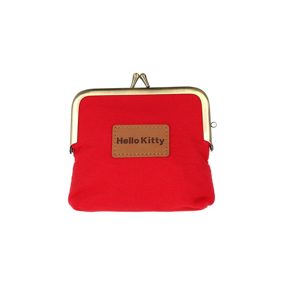 Sun-Star Stationery Sanrio Characters Goods Mini Pouch with Clasp and Tatami Embroidery, Hello Kitty, S2337509