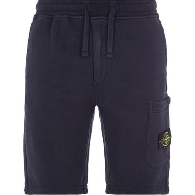 Solid Color Logo Patch Drawstring Casual Shorts Men Shorts Blue 791562520-V0020