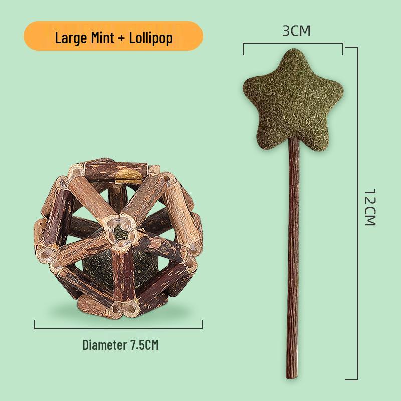 Mint Ball Catnip Chewing Stick: Interactive Kitten Toy & Stress Relief Aid