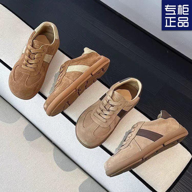 2024 осень новые немецкие тренировочные туфли ретро на плоской подошве повседневная спортивная женская обувь универсальная модная маленькая белая обувь на шнуровке женская обувь