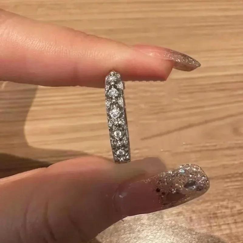 Shiny Metal Open Ring for Men Women Romantic Rhinestones Finger Rings Engagement Rings Fashion Punk Accessories Jewelry Gift