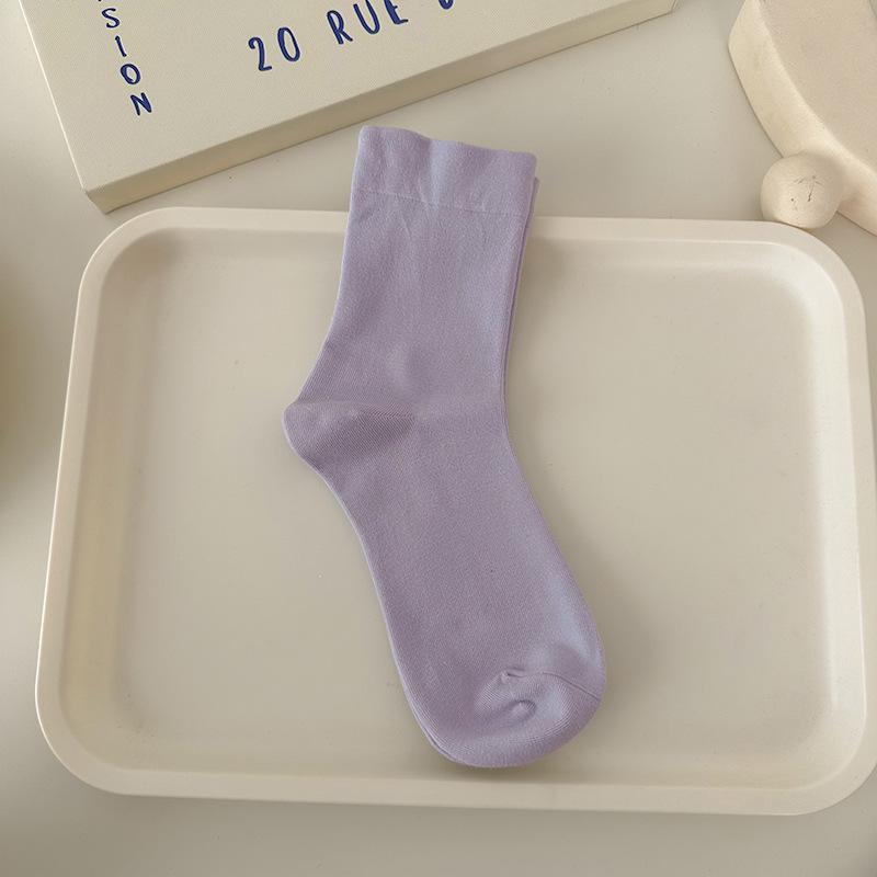 Женские носки из высокоэластичного хлопка - Не сдавливающие, Мягкие, Не скатывающиеся, Цвета макарон, Универсальная и удобная посадка