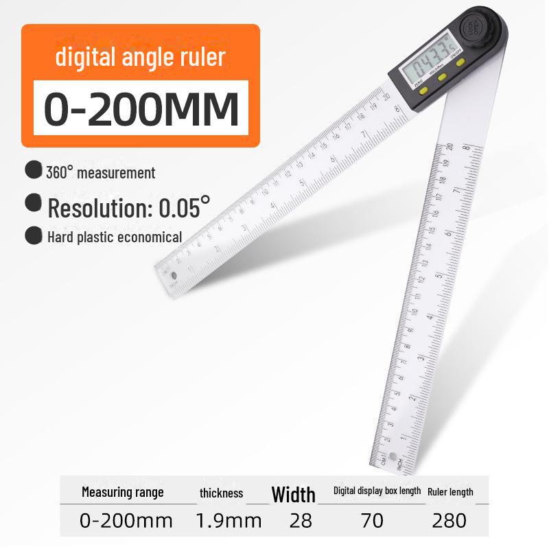 Green Forest Высокоточный многофункциональный цифровой транспортир и линейка для измерения углов по дереву