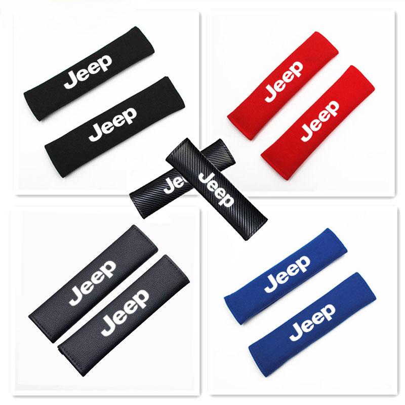Car Shoulder Cover Cushion Seat Belt Pad Auto Pad For Jeep Grand Cherokee Wrangler JK Gladiator Compass Renegade Patriot AKR1