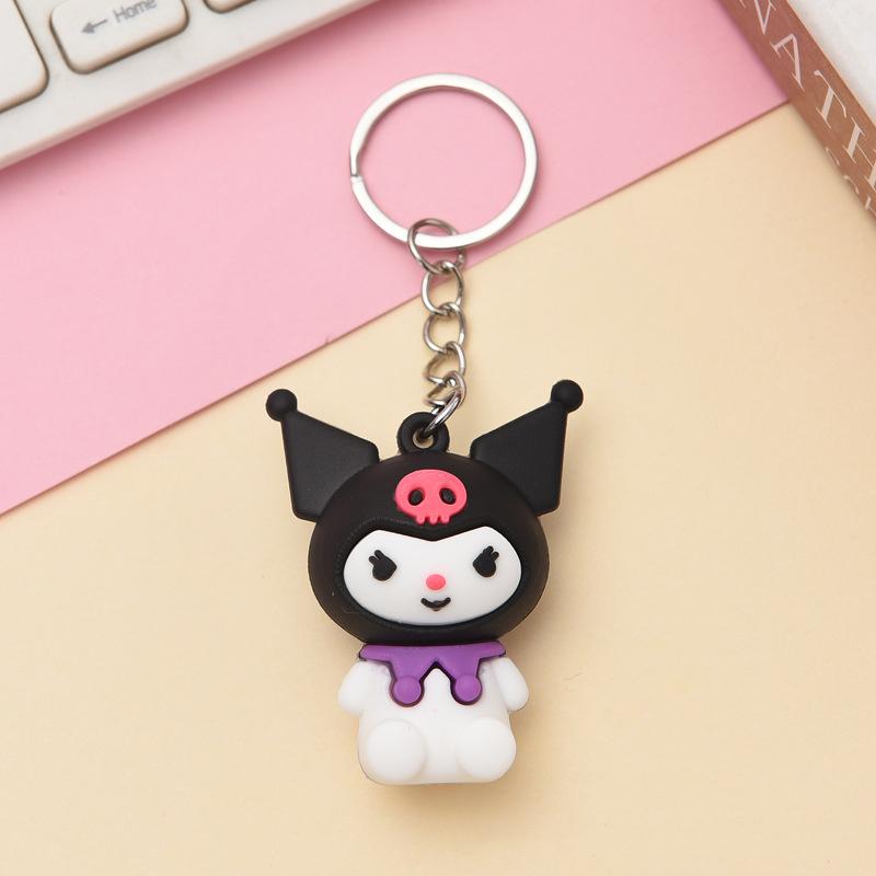Kawaii Kuromi Creative Toy Keychain Charm My Melody Cinnamoroll 5CM Couple bag ornament packaging decoration Gift