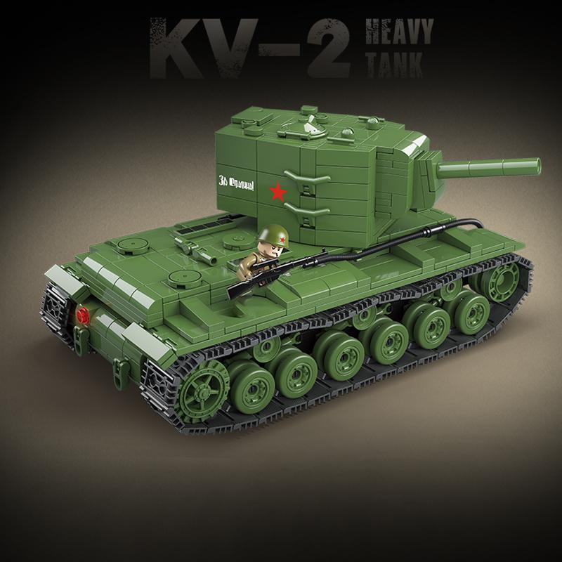 Новые военные Советский Союз КВ-2, тяжелый танк, солдат, автомобиль, строительные блоки, Вторая мировая война, фигурки, кирпичи, классическая модель WW2, игрушки для детей