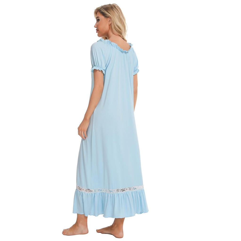 Pajamas for Women Short Sleeve Night Sleep Dress Comfy Loose Casual Lounge Wear Spring Summer Autumn Nightgowns