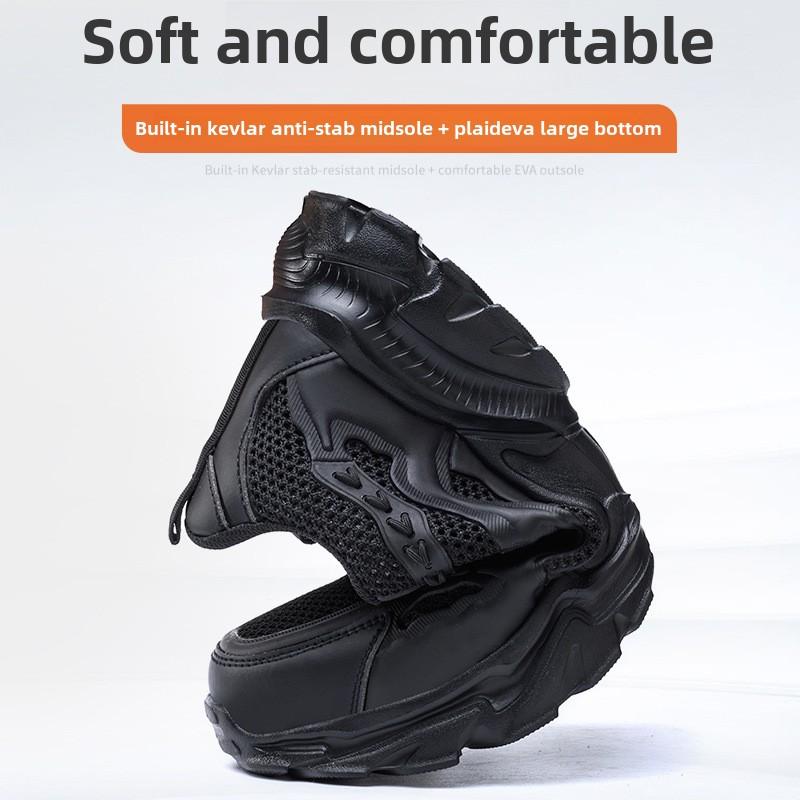 Summer Breathable Safety Shoes Lightweight Work Shoes for Men Women Working Boots with Plastic Toe Insulation 6KV Work Sneakers