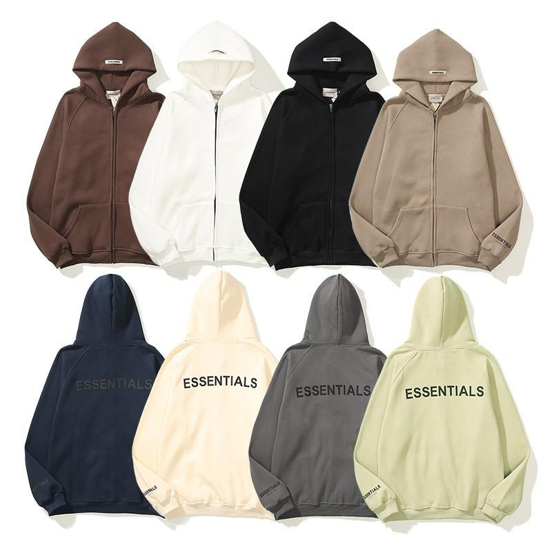 Mens Oversized Hooded Zip-Up Sweatshirt With 3D Silicone Letter Print Cotton Loose Fit 2025
