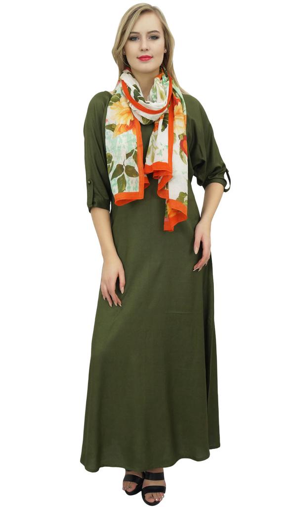 Bimba Women's Boho Black Maxi Dress With Tassel Scarf Designer Summer