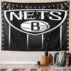 Black and White Nets Logo Design Pattern Wall Hanging Tapestry Decorative Tapestry Home Decor for Bedroom and Living Room