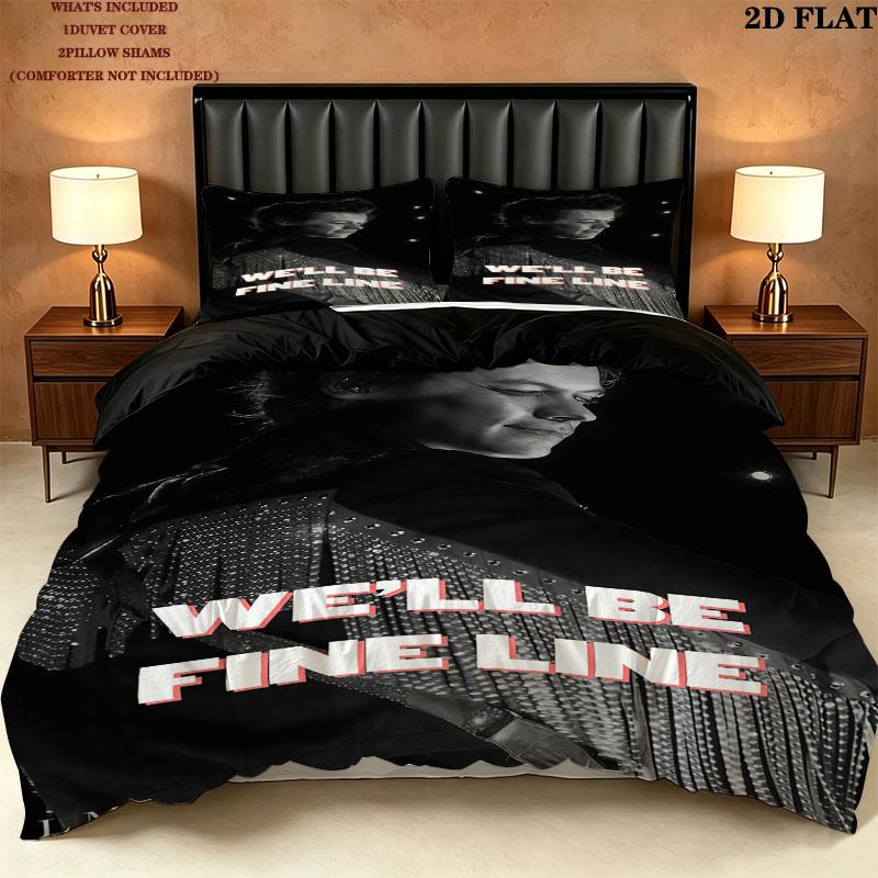 Harry Styles Bedding Quilt Set Quilt Cover Pillowcase Home Decoration Birthday Gift (1 * duvet cover + 2 * pillowcase, without core)