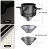 Portable Folding Hand Brewed Coffee Filter Dripper Cone for Drip Coffee and Tea with Stainless Steel Holder No Filter Paper
