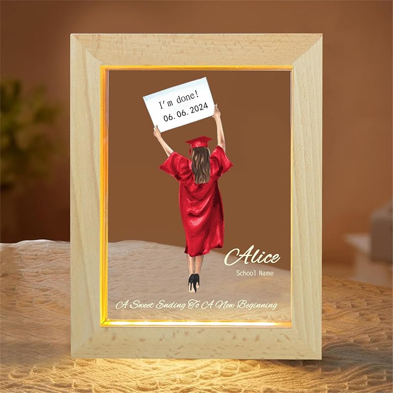 Персонализированные подарки на выпускной для нее, индивидуальный выпускной класс 2024 года, ночник из акрила, поздравления с выпускным подарком для дочери, сына, класс