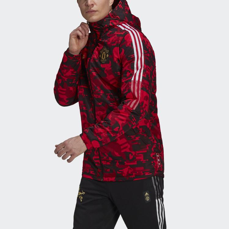 adidas Мужские пуховики Манчестер Юнайтед Натуральный Красный С капюшоном Умеренный Другие GK9446