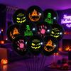 Theme Party Layout Items 12PCS Halloween Fluorescent Balloons, Durable Latex Decorations, Glow in The Dark Supplies Festive Atmosphere