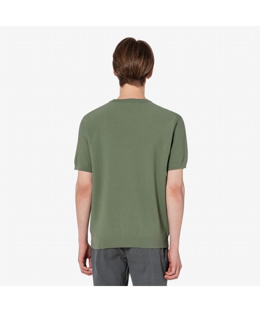 Мужской однотонный джемпер с коротким рукавом и круглым вырезом Lacoste Ah224E-55G Bmy