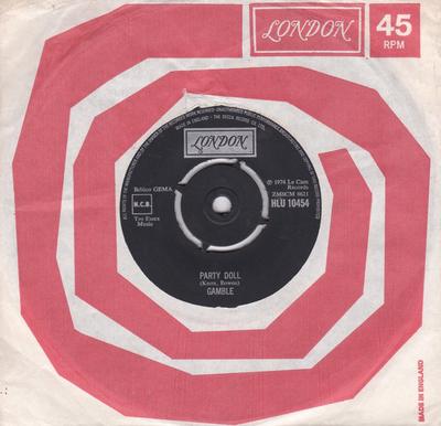 7-дюймовая пластинка GAMBLE - Party Doll / Tell It To Your Mama HLU10454 London Records 1947 UK Рок Б/У