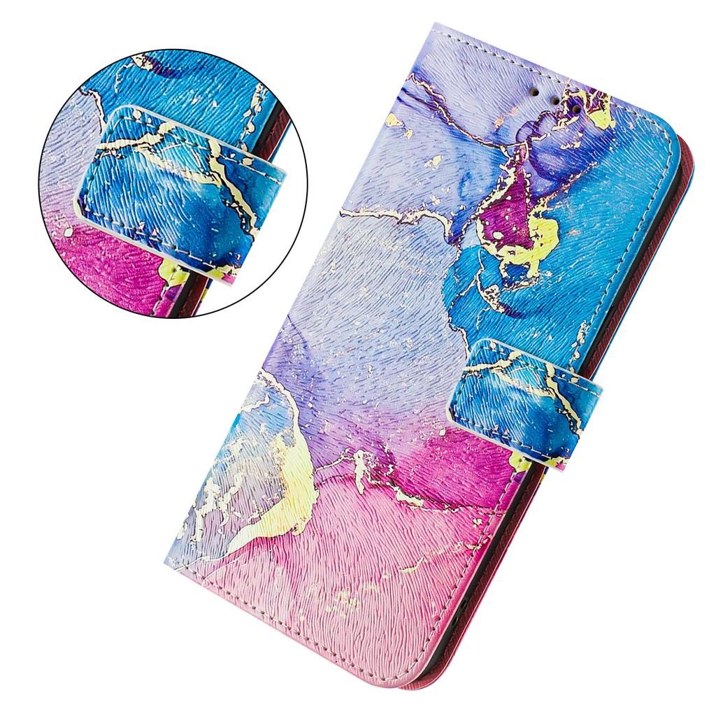 Роскошный чехол-книжка из окрашенной кожи с цветным мрамором для ZTE Blade A52,A53,A73,V50 Vita,V40S,V60,A35,A55,A75...