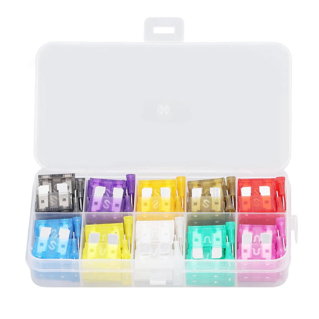 100 шт. автомобильных предохранителей, средние, 2А?35A 10 типов предохранителей набор набор для защиты