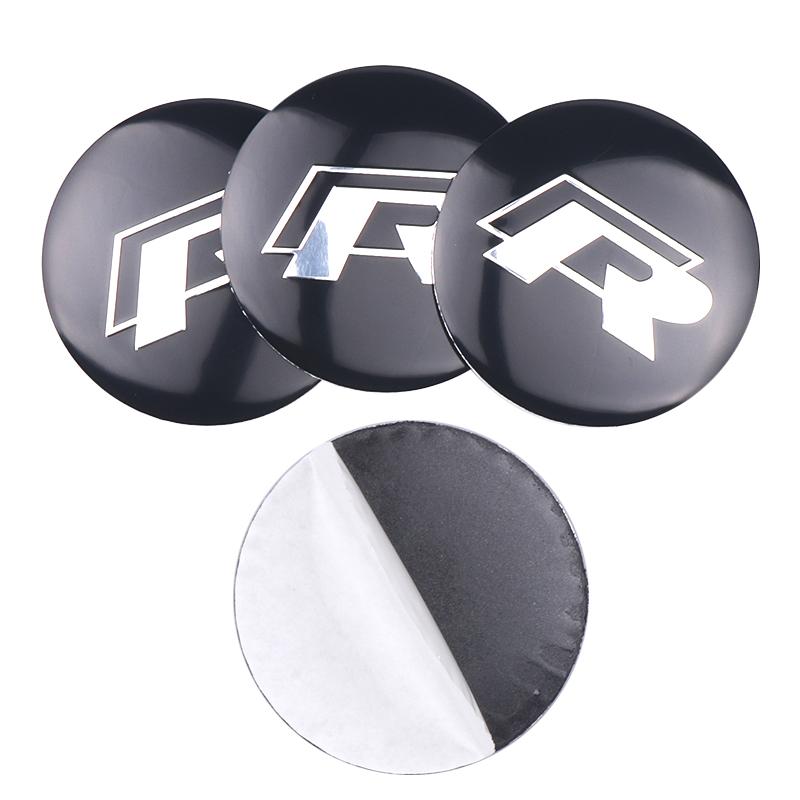 For VW 4PCS Car Wheel Center Hub Caps Sticker 56/60/65mm Badge for Volkswagen VW R GTI Passat Polo Golf 4 5 6 7 Bora MK7 Beetle Tiguan zs3