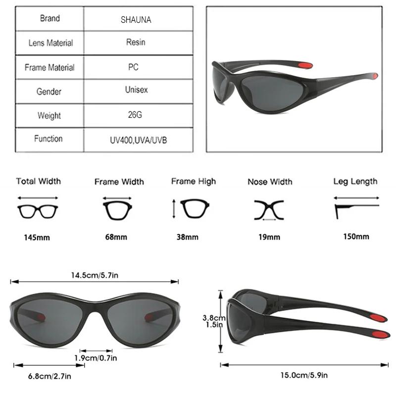 SHAUNA Ретро Y2K Женские солнцезащитные очки «кошачий глаз» Модные красочные градиентные зеркальные очки UV400 Мужские спортивные солнцезащитные очки в стиле панк