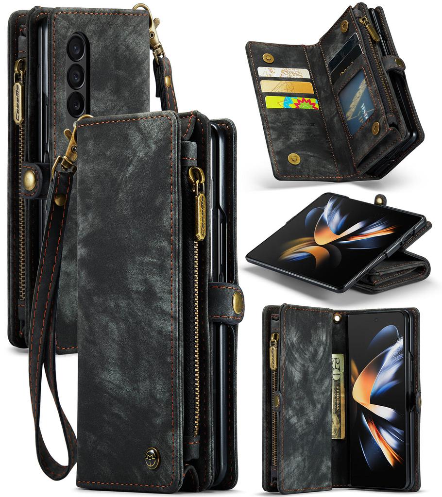 Anti-Shock Leather Cell Phone Case for Samsung Galaxy Z Fold 4 Fold5 Fold4 Fold 5 Zfold4 Zfold5 Full Body Card Slot Cover