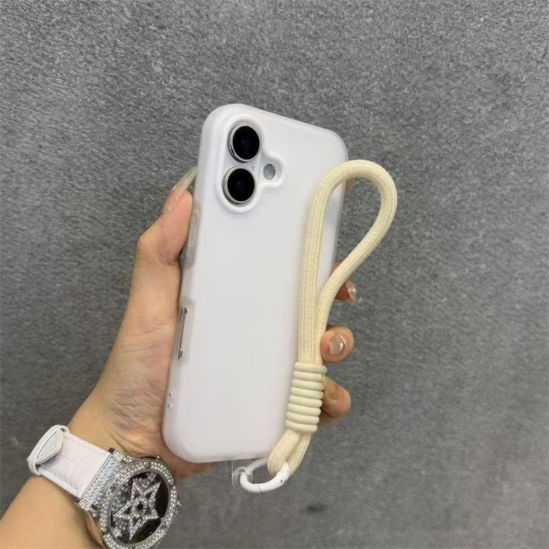 Мягкий матовый прозрачный чехол-конфета для iPhone 17 16 Pro Max 15 14 13 12 11 XS X 7 8 Plus 16e с ремешком на запястье