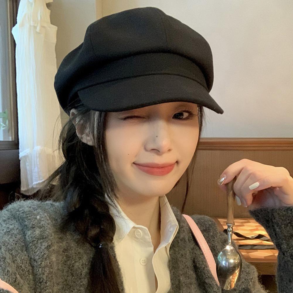 Корейский стиль Ретро Берет Шляпа Восьмиугольная Шапка Художника Мода Винтаж Кепка Газетчика Девушки