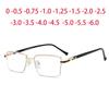 Men Half Metal Square Glasses Women Eyeglasses Myopia Optical Spectacles Ladies Clear Glasses 0 -0.5 -1.0 -2.0 To -6.0